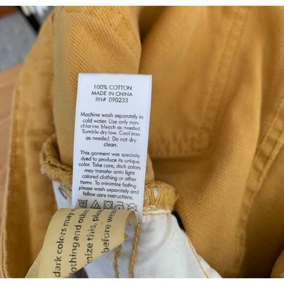 PacSun Distressed Jean Skirt Mustard Yellow Size 26 - Picture 6 of 6